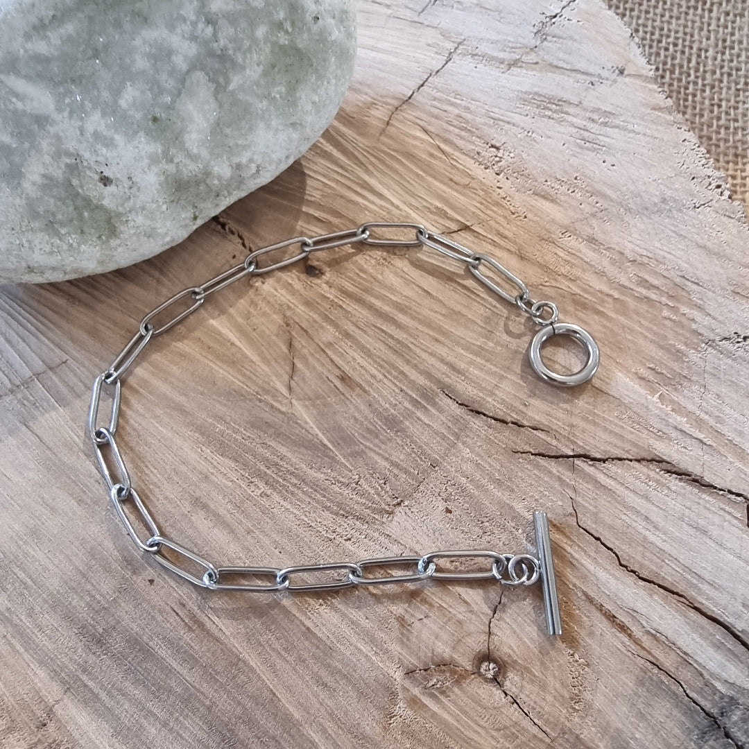 bracelet en acier inoxydable, intemporel, idée cadeau, ouvert