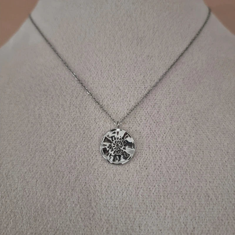 Collier bohème chic argenté femme, longueur 40 cm